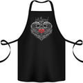 Just Married Skulls Gothic Marriage Goth Cotton Apron 100% Organic Black