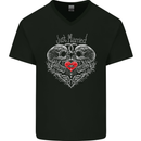 Just Married Skulls Gothic Marriage Goth Mens V-Neck Cotton T-Shirt Black