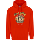 Just Play Chess Mens 80% Cotton Hoodie Bright Red