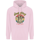 Just Play Chess Mens 80% Cotton Hoodie Light Pink