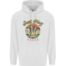 Just Play Chess Mens 80% Cotton Hoodie White