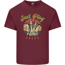 Just Play Chess Mens Cotton T-Shirt Tee Top Maroon