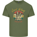 Just Play Chess Mens Cotton T-Shirt Tee Top Military Green