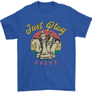 Just Play Chess Mens T-Shirt 100% Cotton Royal Blue