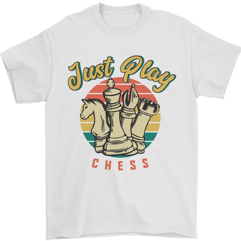 Just Play Chess Mens T-Shirt 100% Cotton White