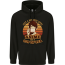 Just a Boy Who Loves Anime & a Cup of Tea Mens 80% Cotton Hoodie Black