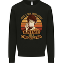 Just a Boy Who Loves Anime & a Cup of Tea Mens Sweatshirt Jumper Black