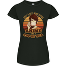 Just a Boy Who Loves Anime & a Cup of Tea Womens Petite Cut T-Shirt Black