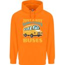 Just a Boy Who Loves Buses Bus Childrens Kids Hoodie Orange