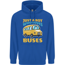 Just a Boy Who Loves Buses Bus Childrens Kids Hoodie Royal Blue