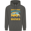 Just a Boy Who Loves Buses Bus Childrens Kids Hoodie Storm Grey