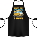 Just a Boy Who Loves Buses Bus Cotton Apron 100% Organic Black