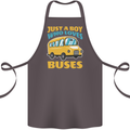 Just a Boy Who Loves Buses Bus Cotton Apron 100% Organic Dark Grey