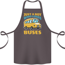 Just a Boy Who Loves Buses Bus Cotton Apron 100% Organic Dark Grey