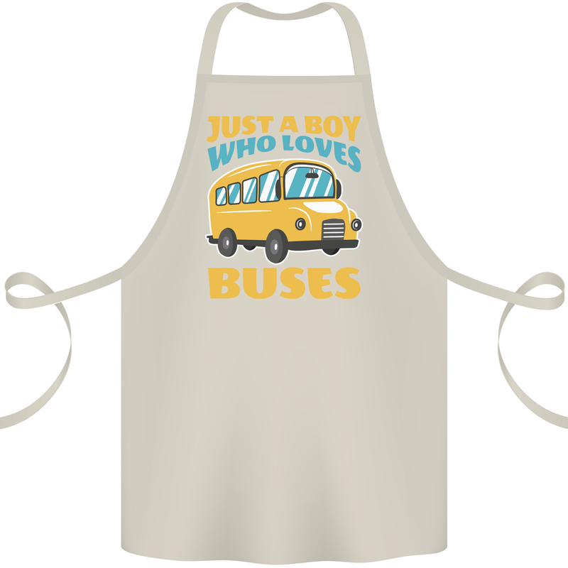 Just a Boy Who Loves Buses Bus Cotton Apron 100% Organic Natural