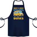 Just a Boy Who Loves Buses Bus Cotton Apron 100% Organic Navy Blue