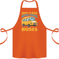 Just a Boy Who Loves Buses Bus Cotton Apron 100% Organic Orange