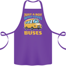 Just a Boy Who Loves Buses Bus Cotton Apron 100% Organic Purple