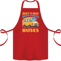 Just a Boy Who Loves Buses Bus Cotton Apron 100% Organic Red