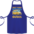 Just a Boy Who Loves Buses Bus Cotton Apron 100% Organic Royal Blue