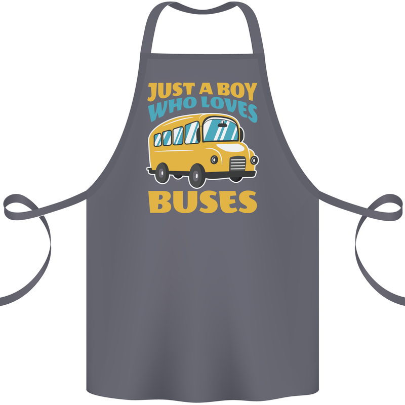 Just a Boy Who Loves Buses Bus Cotton Apron 100% Organic Steel