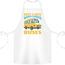 Just a Boy Who Loves Buses Bus Cotton Apron 100% Organic White