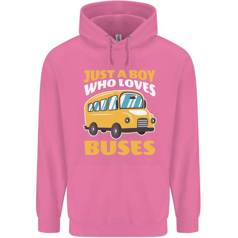 Just a Boy Who Loves Buses Bus Driver Childrens Kids Hoodie Azalea