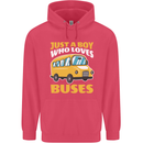 Just a Boy Who Loves Buses Bus Driver Childrens Kids Hoodie Heliconia
