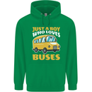 Just a Boy Who Loves Buses Bus Driver Childrens Kids Hoodie Irish Green