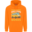 Just a Boy Who Loves Buses Bus Driver Childrens Kids Hoodie Orange