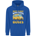 Just a Boy Who Loves Buses Bus Driver Childrens Kids Hoodie Royal Blue