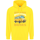 Just a Boy Who Loves Buses Bus Driver Childrens Kids Hoodie Yellow