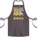 Just a Boy Who Loves Buses Bus Driver Cotton Apron 100% Organic Dark Grey