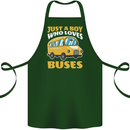 Just a Boy Who Loves Buses Bus Driver Cotton Apron 100% Organic Forest Green