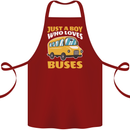 Just a Boy Who Loves Buses Bus Driver Cotton Apron 100% Organic Maroon