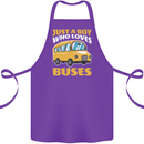 Just a Boy Who Loves Buses Bus Driver Cotton Apron 100% Organic Purple