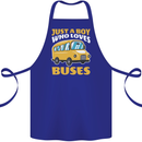Just a Boy Who Loves Buses Bus Driver Cotton Apron 100% Organic Royal Blue