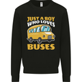 Just a Boy Who Loves Buses Bus Driver Kids Sweatshirt Jumper Black