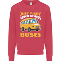 Just a Boy Who Loves Buses Bus Driver Kids Sweatshirt Jumper Heliconia