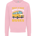 Just a Boy Who Loves Buses Bus Driver Kids Sweatshirt Jumper Light Pink