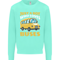 Just a Boy Who Loves Buses Bus Driver Kids Sweatshirt Jumper Peppermint