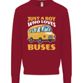 Just a Boy Who Loves Buses Bus Driver Kids Sweatshirt Jumper Red