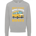 Just a Boy Who Loves Buses Bus Driver Kids Sweatshirt Jumper Sports Grey