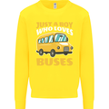 Just a Boy Who Loves Buses Bus Driver Kids Sweatshirt Jumper Yellow