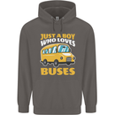 Just a Boy Who Loves Buses Bus Driver Mens 80% Cotton Hoodie Charcoal