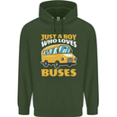 Just a Boy Who Loves Buses Bus Driver Mens 80% Cotton Hoodie Forest Green