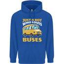 Just a Boy Who Loves Buses Bus Driver Mens 80% Cotton Hoodie Royal Blue