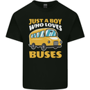 Just a Boy Who Loves Buses Bus Driver Mens Cotton T-Shirt Tee Top Black