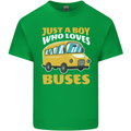 Just a Boy Who Loves Buses Bus Driver Mens Cotton T-Shirt Tee Top Irish Green