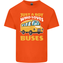Just a Boy Who Loves Buses Bus Driver Mens Cotton T-Shirt Tee Top Orange